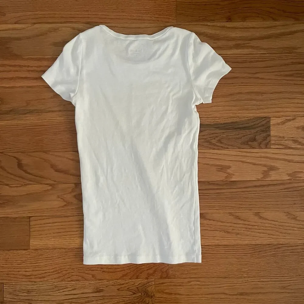 J.Crew Perfect Fit Short Sleeve Tee White Womens XS Archival Sp14 Minimalist